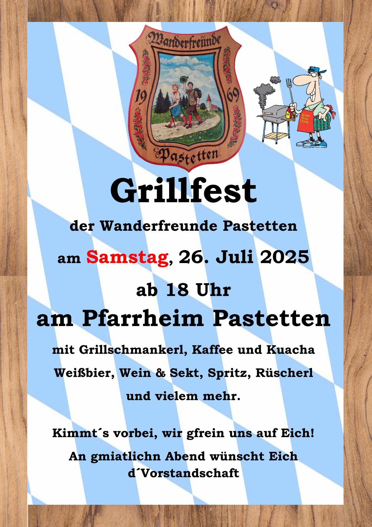 Einladung Grillfest Wanderfreunde 2025
